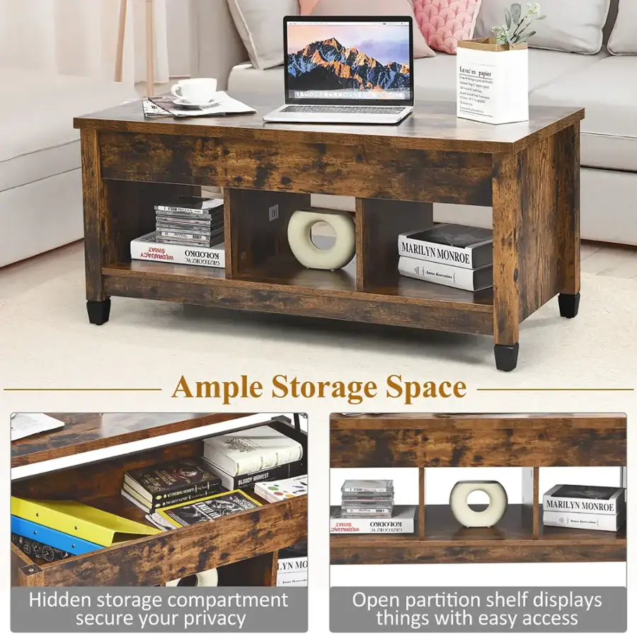 Ample Storage Space - Hidden storage compartment secure your privacy - Open partition shelf displays things with easy access.
