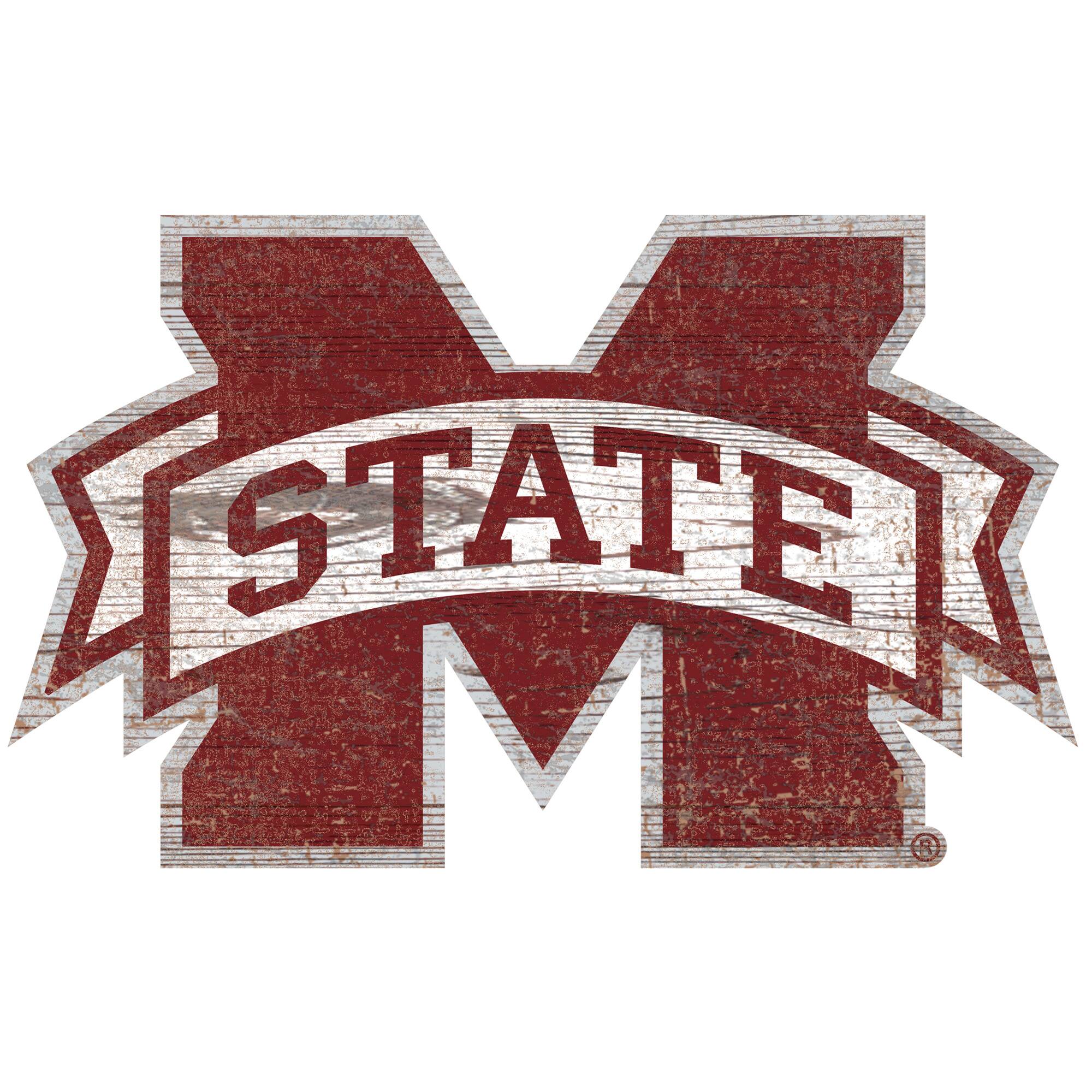Mississippi State Bulldogs Distressed Logo Cutout Sign