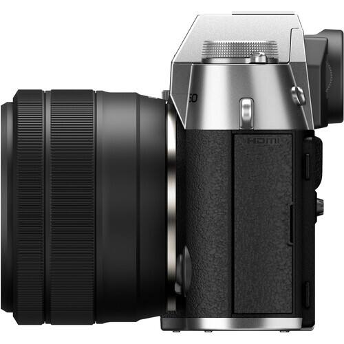 Alt View 5. Fujifilm - Fujifilm X-T50 Mirrorless Camera with 15-45mm f/3.5-5.6 Lens Bundle - Silver.