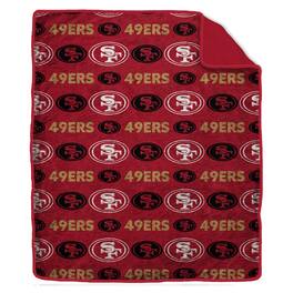 Pegasus - San Francisco 49ers Tonal Wordmark 60" x 70" Faux Fur Blanket - Multicolor