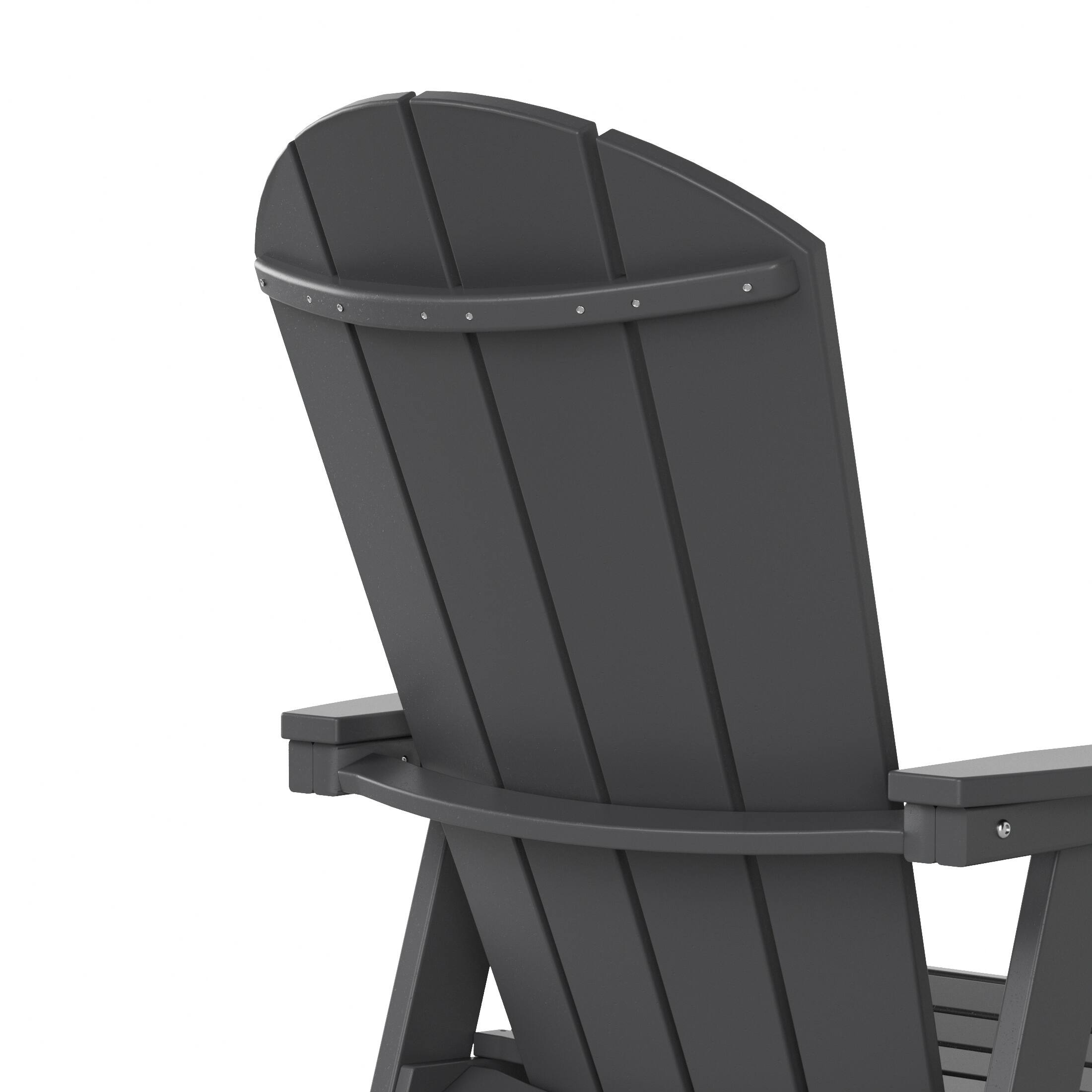 Alt View 7. WestinTrends - WestinTrends Malibu Outdoor Patio HDPE Plastic Adirondack Dining Chair - Gray.