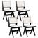Front. Costway - Mid Century Modern Dining Chairs Set of 4 Faux Shearling Upholstered Dinner Chairs - Black + White.
