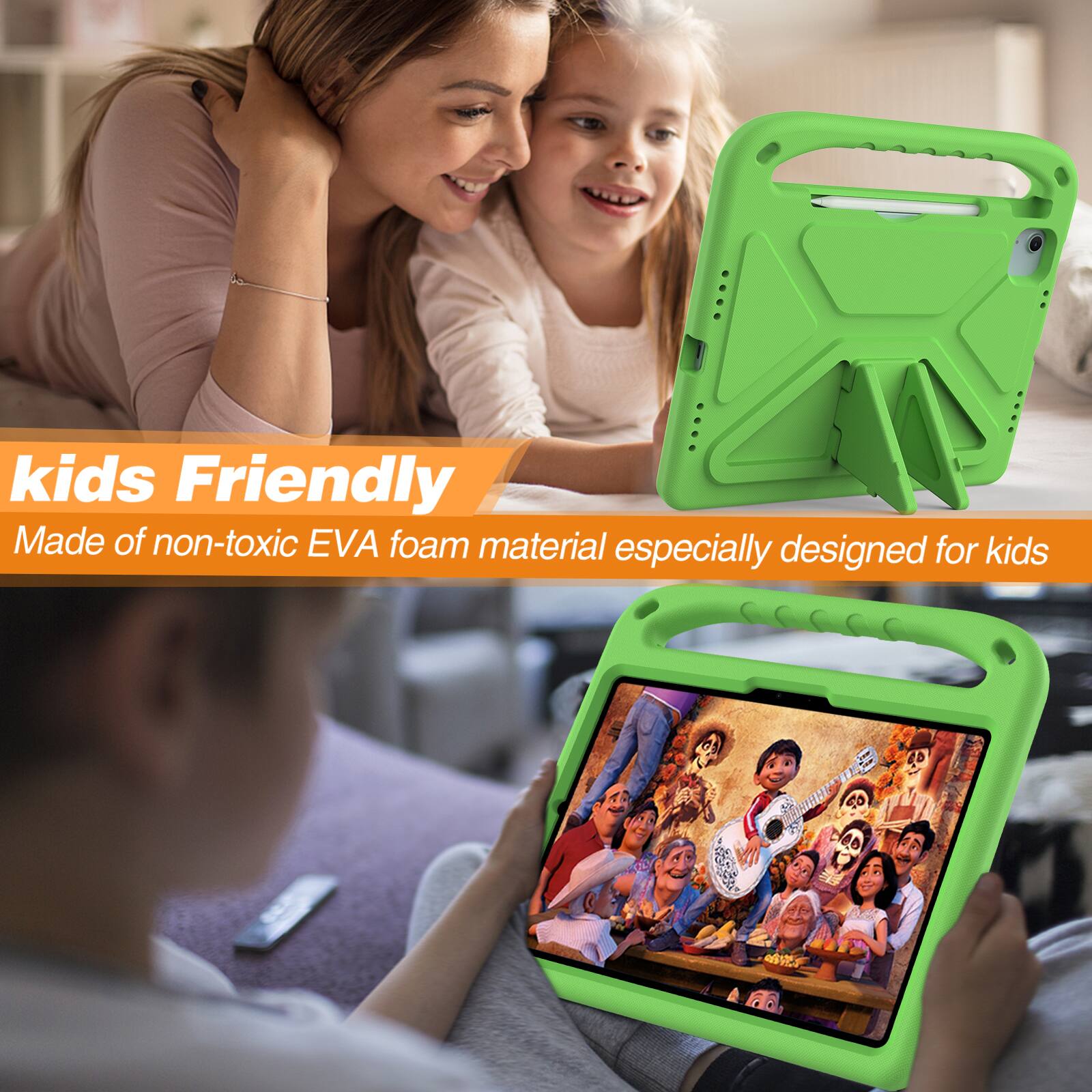 kids Friendly  
Made of non-toxic EVA foam material especially designed for kids