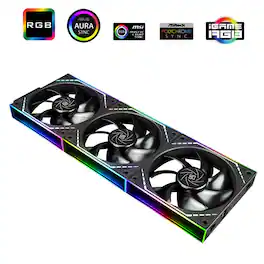 Thermalright - TL-M12Q *3 120mm Daisy Chain Case Fans, ARGB Pc Fan, Infinite Mirrors on Both Sides - Black