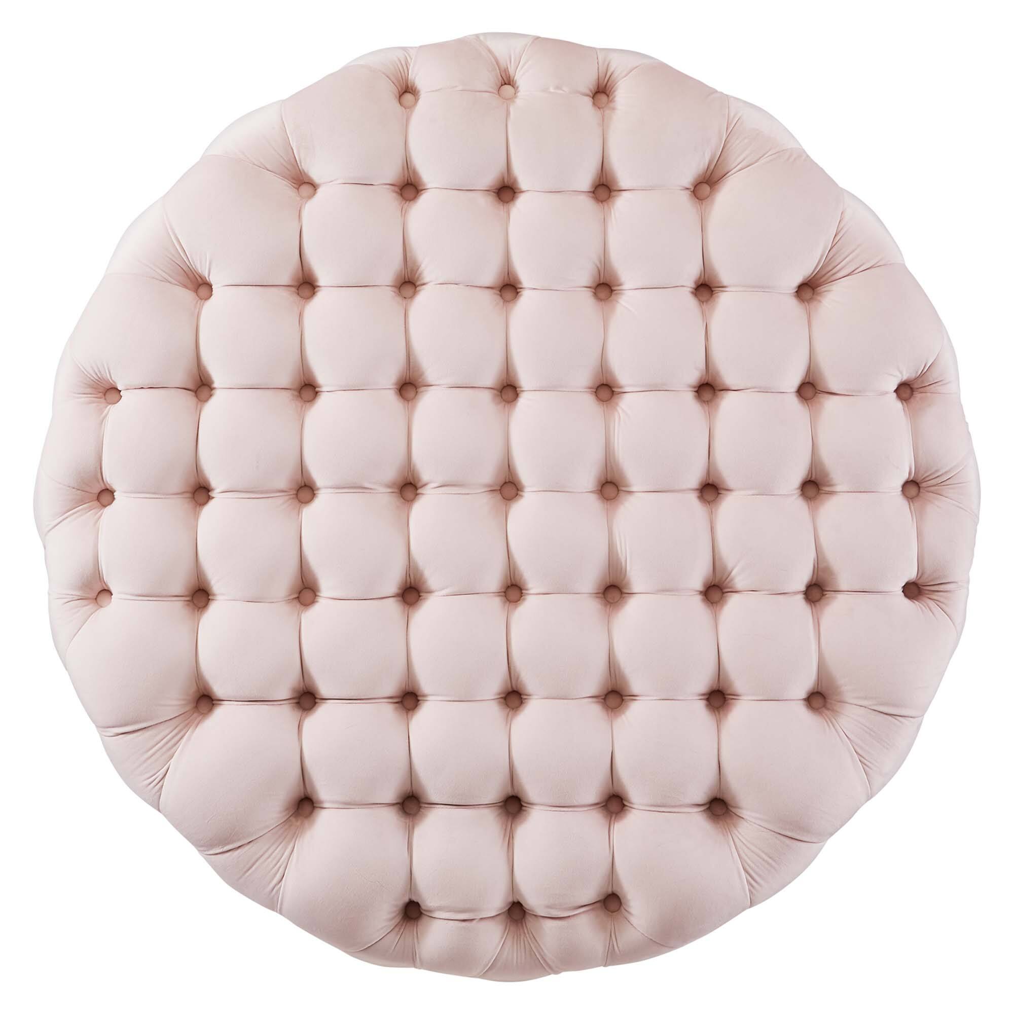 Alt View 2. Modway - Amour Tufted Button Large Round Performance Velvet Ottoman by Modway - EEI-5469-PNK.