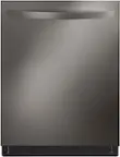 Front. LG - 24" Top Control Smart Built-in Stainless Steel Tub Dishwasher with 3rd Rack, QuadWash Pro and 46dB - Black Stainless Steel.