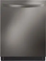 LG - 24" Top Control Smart Built-in Stainless Steel Tub Dishwasher with 3rd Rack, QuadWash Pro and 46dBA - Black Stainless Steel - Front_Zoom