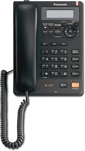  Panasonic - Corded Speakerphone with Call-Waiting Caller ID - Black