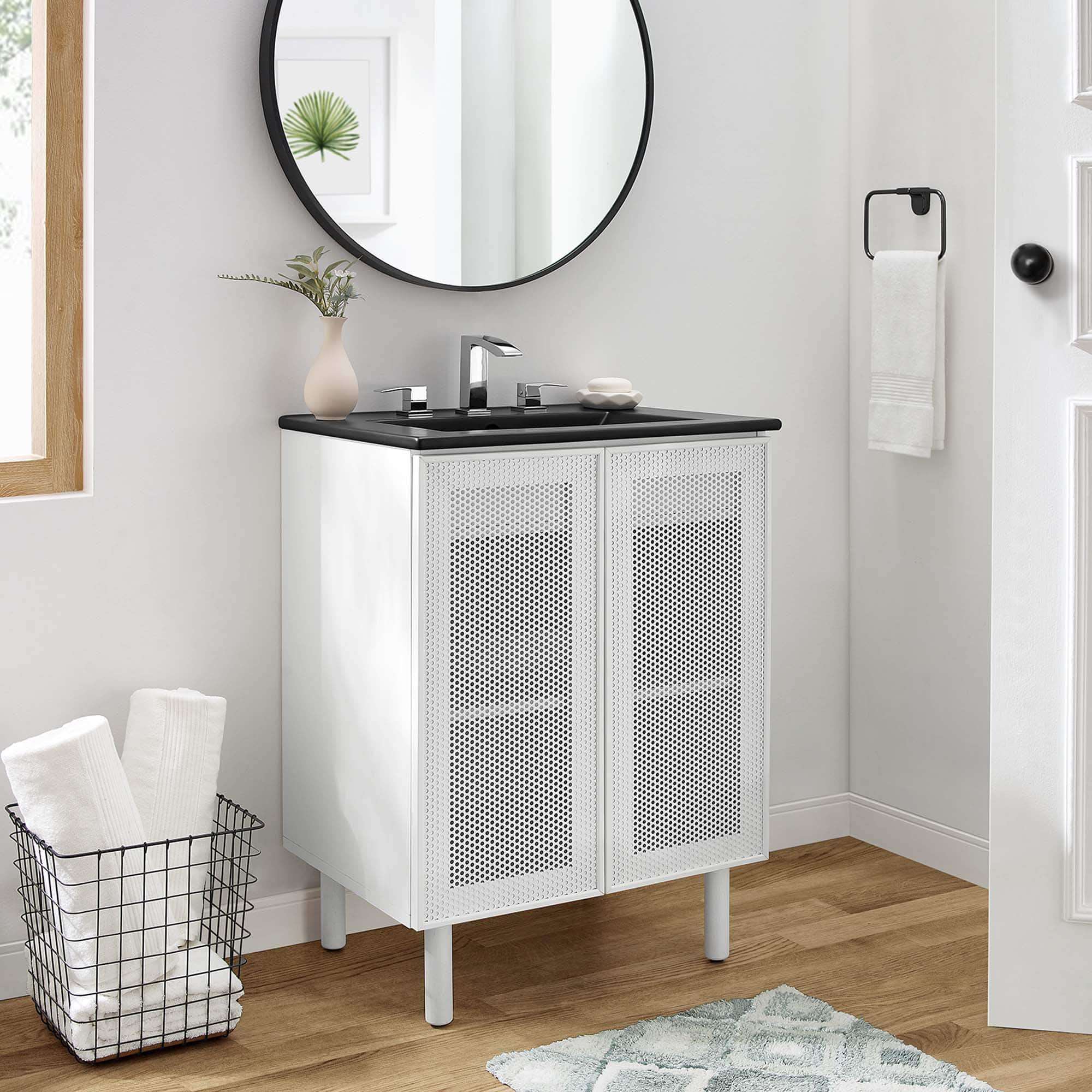 Calla Bathroom Vanity Basin Included by Modway - Black White