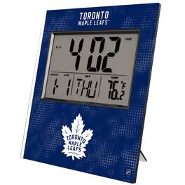Keyscaper - Toronto Maple Leafs Cross Hatch Digital Desk Clock - Multicolor