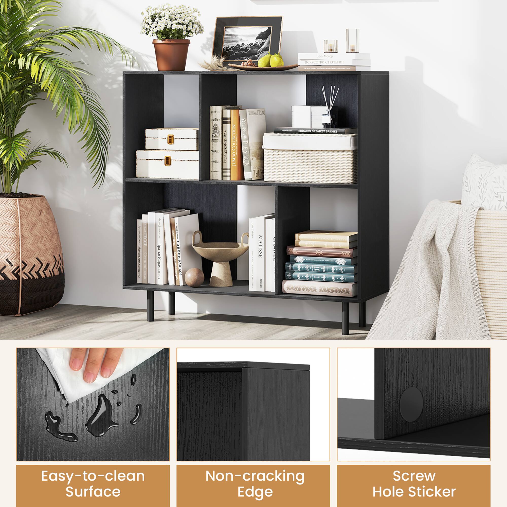 Easy-to-clean Surface
Non-cracking Edge
Screw Hole Sticker