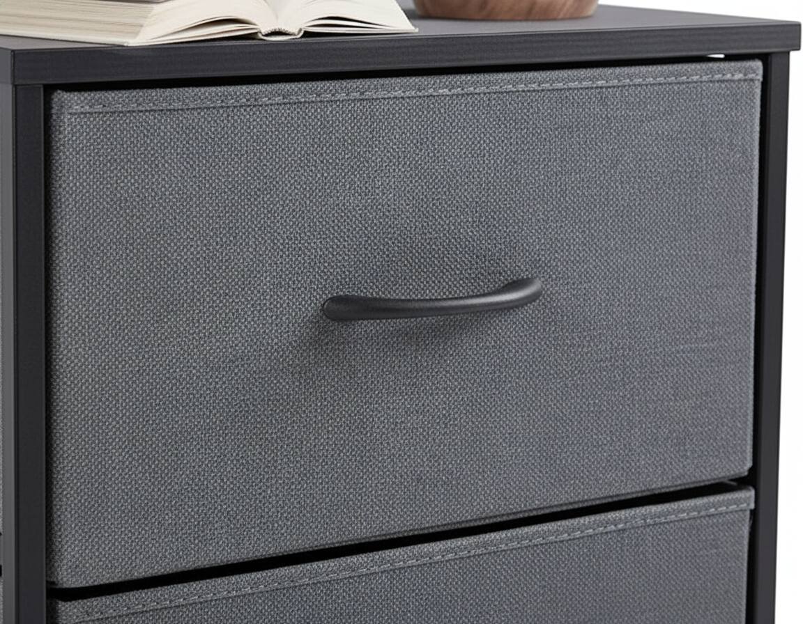 Left. AOITUN - Nightstand Set with 2 Storage Drawers, Perfect for Dorm Rooms - Gray.