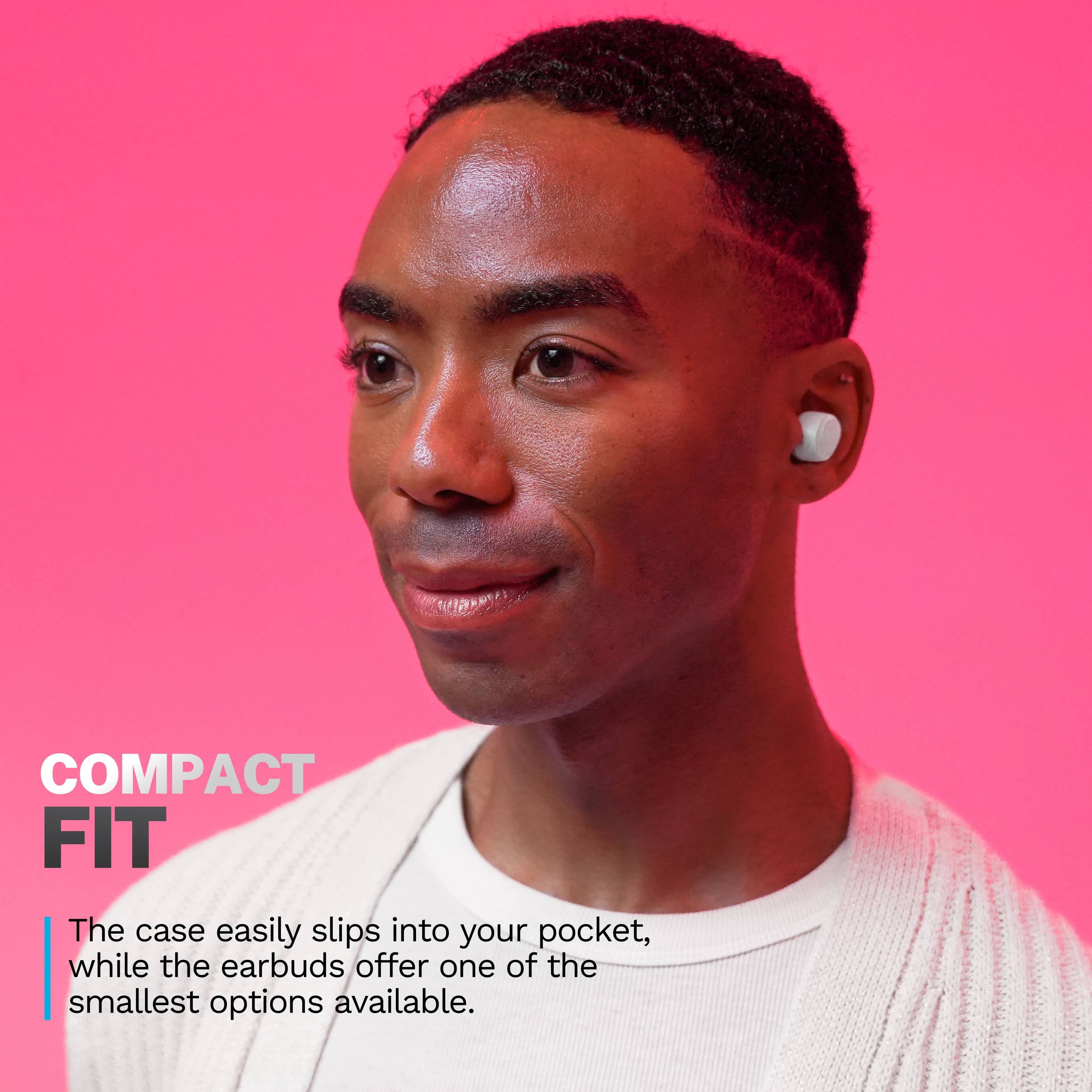 COMPACT FIT
The case easily slips into your pocket, while the earbuds offer one of the smallest options available.