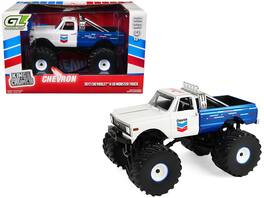 1972 Chevrolet K-10 Monster Truck "Chevron 150th Anniversary" White and Blue Metallic 1/43 Model Car by Greenlight