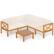 Front. Costway - 6 PCS Acacia Wood Patio Furniture Set with Cushions and Coffee Table for Garden - Off White,Natural.