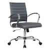 Front. LeisureMod - Benmar Modern Mesh Office Chair with Adjustable Height, Lumbar Support & 360° Swivel - Grey.