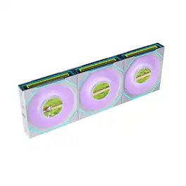 Lian Li - UNI FAN SL Infinity LCD Flex 120mm Reverse Blade ARGB Fan, 3 Pack, Controller Not Included (12RSLIND1F3W) - White
