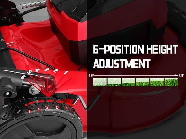 6-POSITION HEIGHT ADJUSTMENT

1.6" - 4.0"