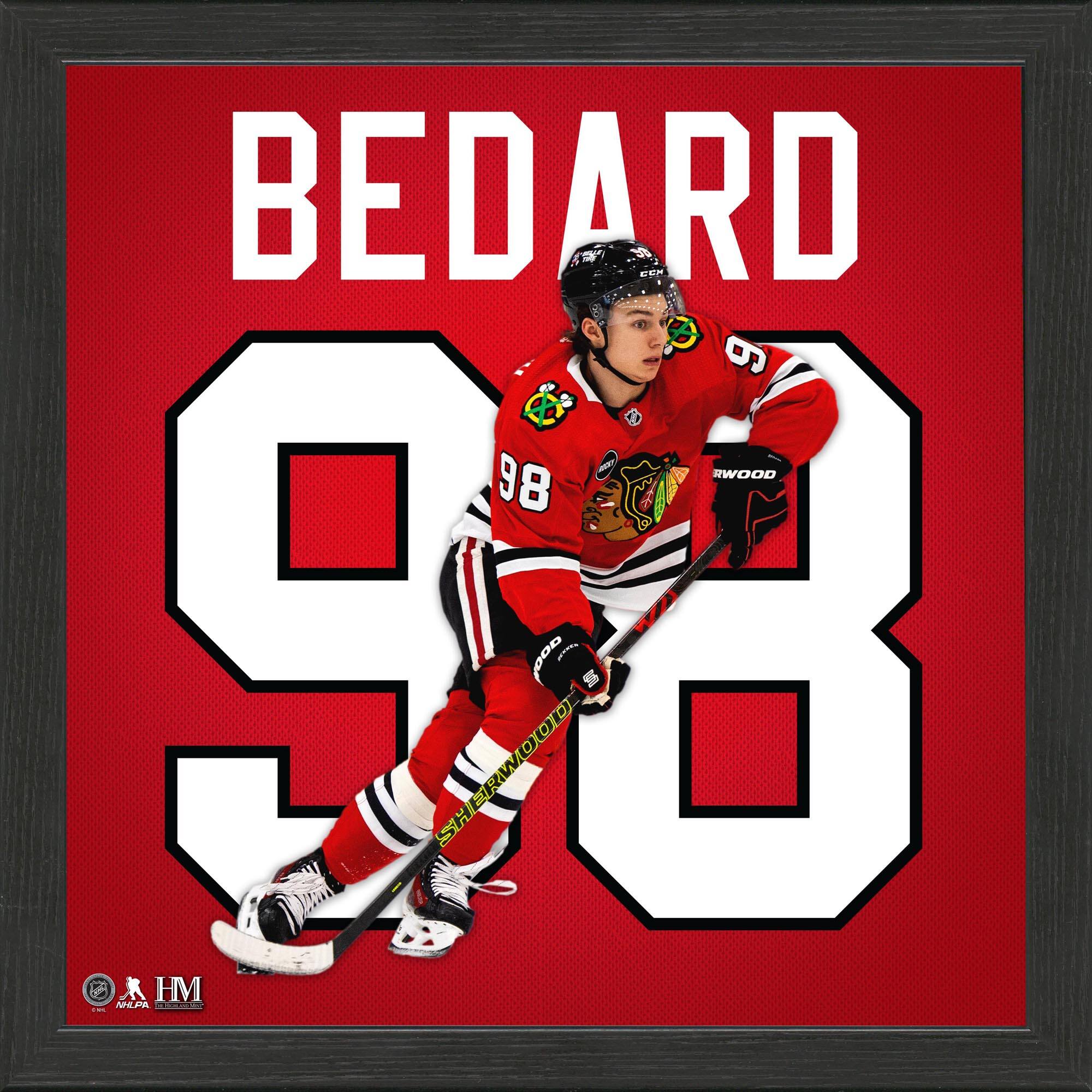 Connor Bedard Chicago Blackhawks 13'' x 13'' Impact Jersey Framed Photo