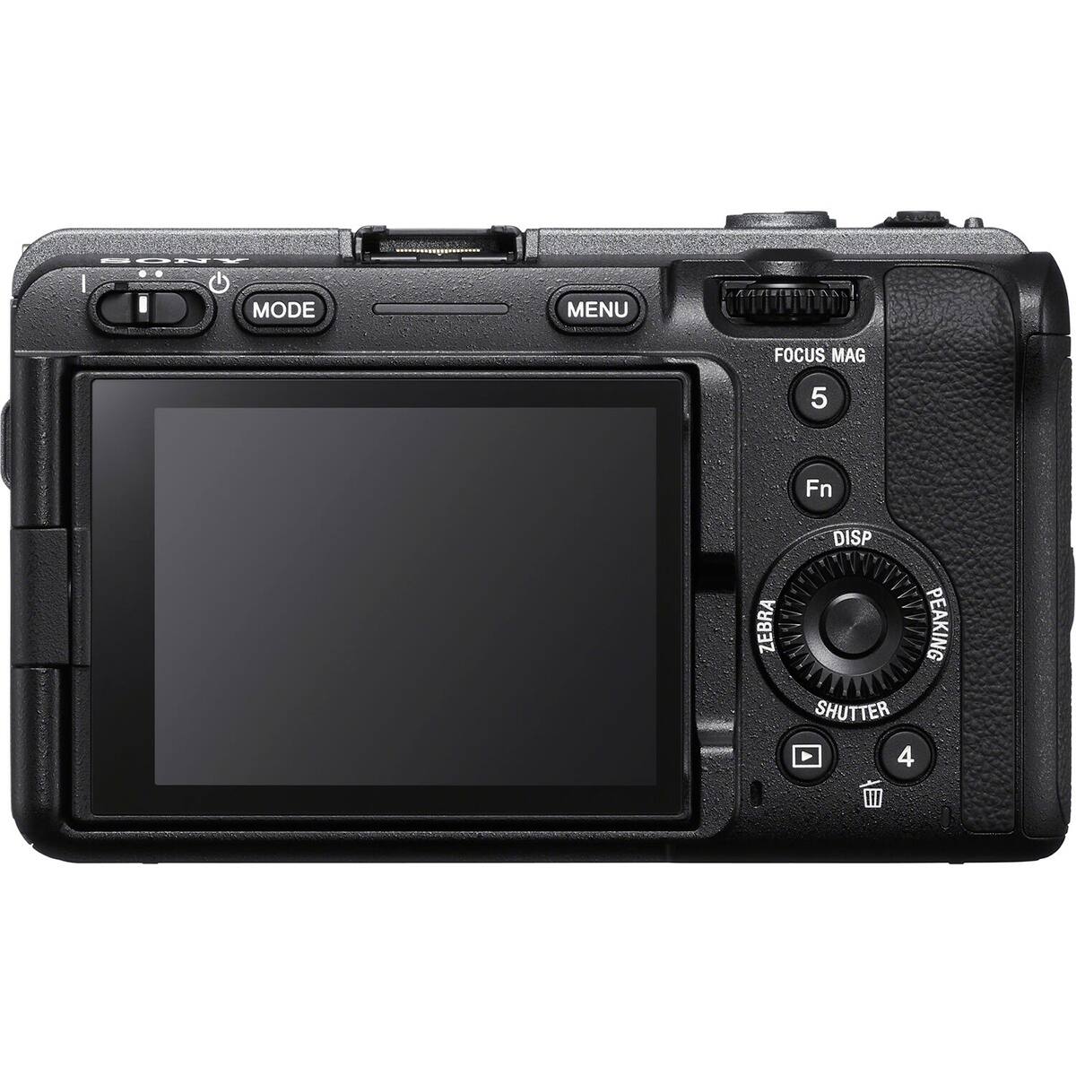 SONY  
MODE  
MENU  
FOCUS MAG  
5  
ZEBRA  
Fn DISP  
SHUTTER 4  
PEAKING