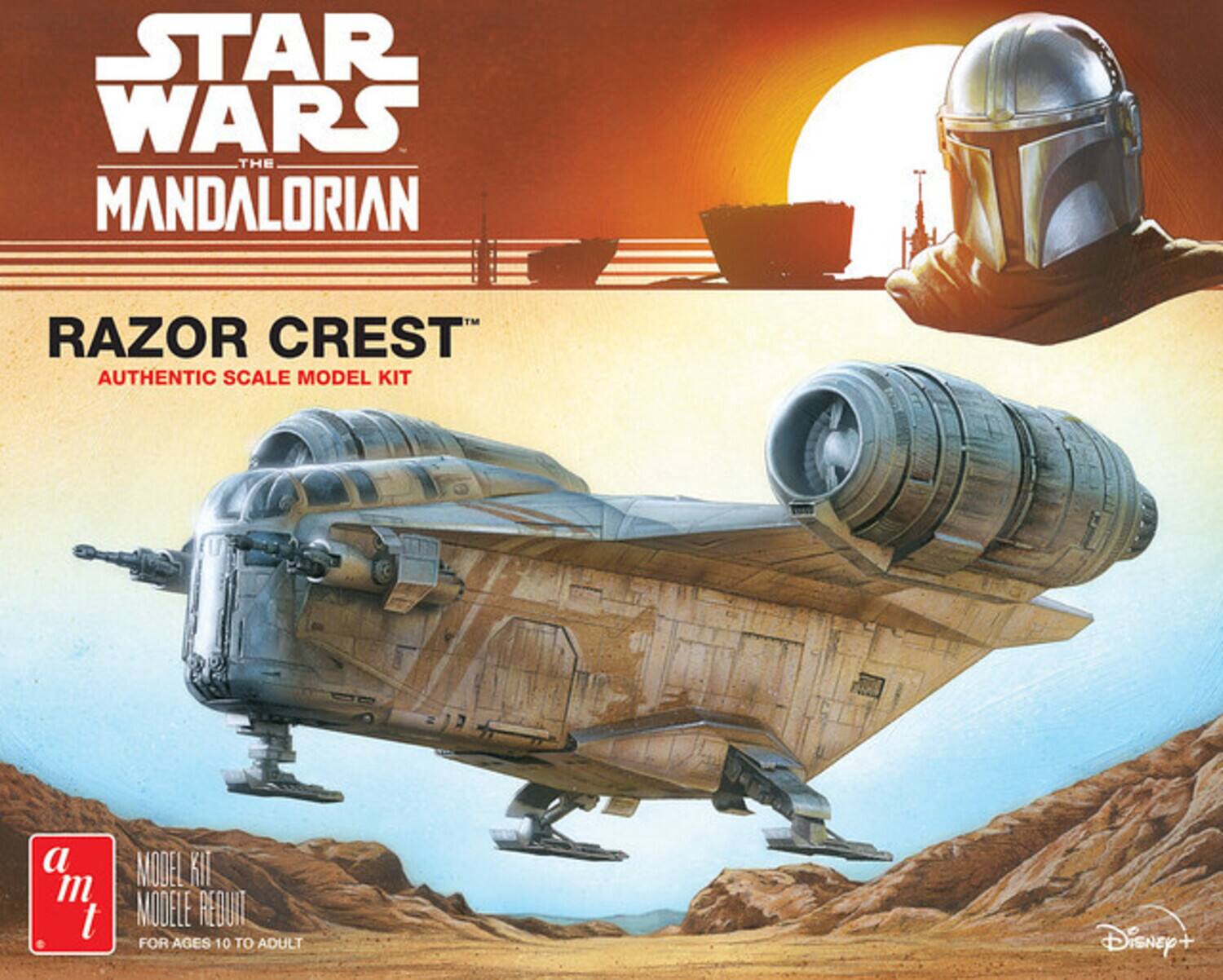 STAR WARS THE MANDALORIAN RAZOR CREST AUTHENTIC SCALE MODEL KIT

a m t MODEL K MODELE REBUNT FOR AGES 10 TO ADULT Disney+