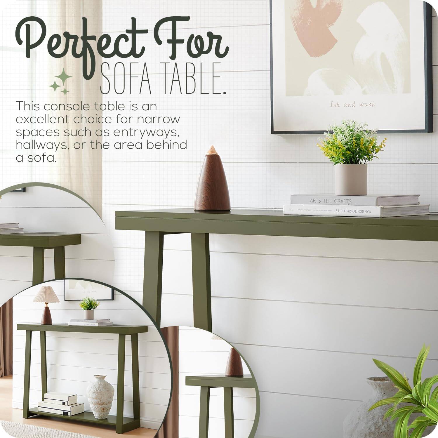 Perfect For SOFA TABLE.

This console table is an excellent choice for narrow spaces such as entryways, hallways, or the area behind a sofa.

Ink and wash

ARTS THE CRAFTS