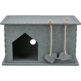 TRIXIE - Lene Felt Indoor Cat Condo, Small Cat Hideaway - Cat Toy, Jute Scratching Pads - Gray