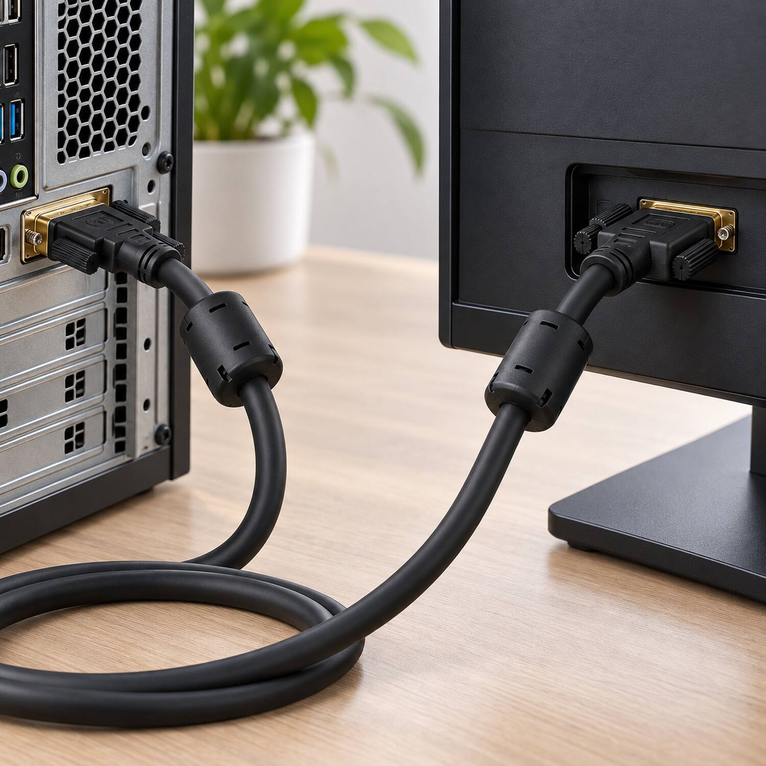 Left. Sanoxy - 3m DVI-D Male to Male Dual Link Digital Video Cable - Black.