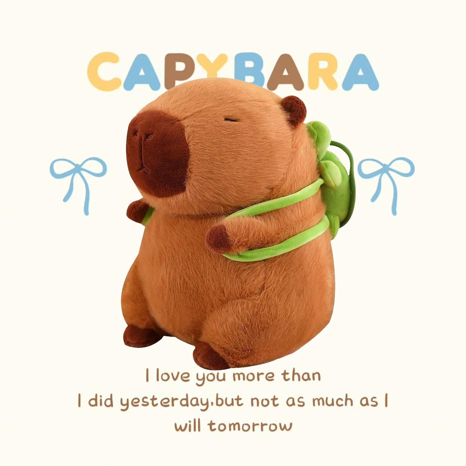 Alt View 3. Pacoar Cade - Capybara Plush With Turtle Backpack  Doll Stuffed Birthday Gifts Party Decoration Cute For Fans - Default.