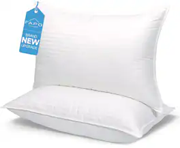COQOOL - Bed Pillows Queen Size Luxury Hotel Pillow for Side and Back Sleeper Pillows 2-Pack - White