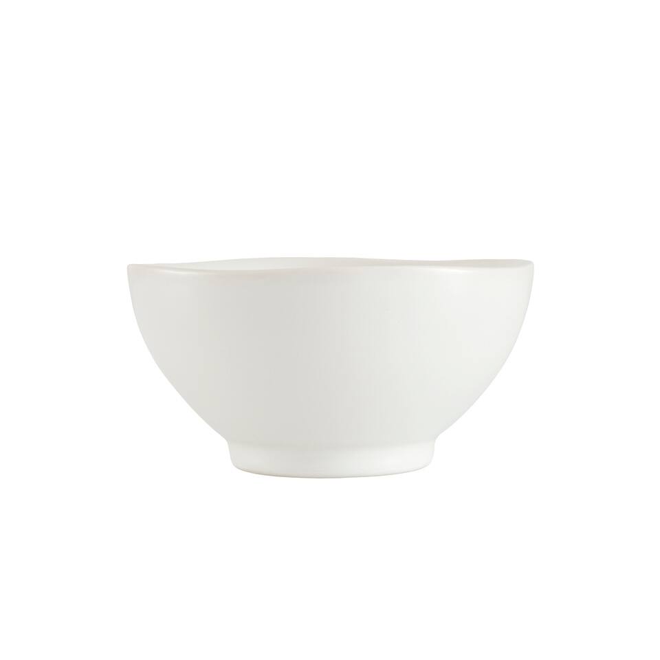Front. Fortessa - Vitraluxe Dinnerware Heirloom Rice Bowl, 5.75-Inch, Set of 4, Linen - Linen.
