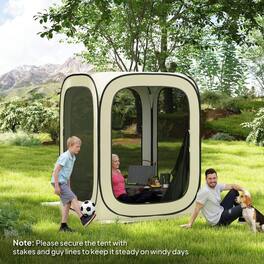Resenkos - 6x6ft Pop Up Screen Tent, UPF50+ Portable Gazebo for Sun-Protective Outdoor Activities - Beige