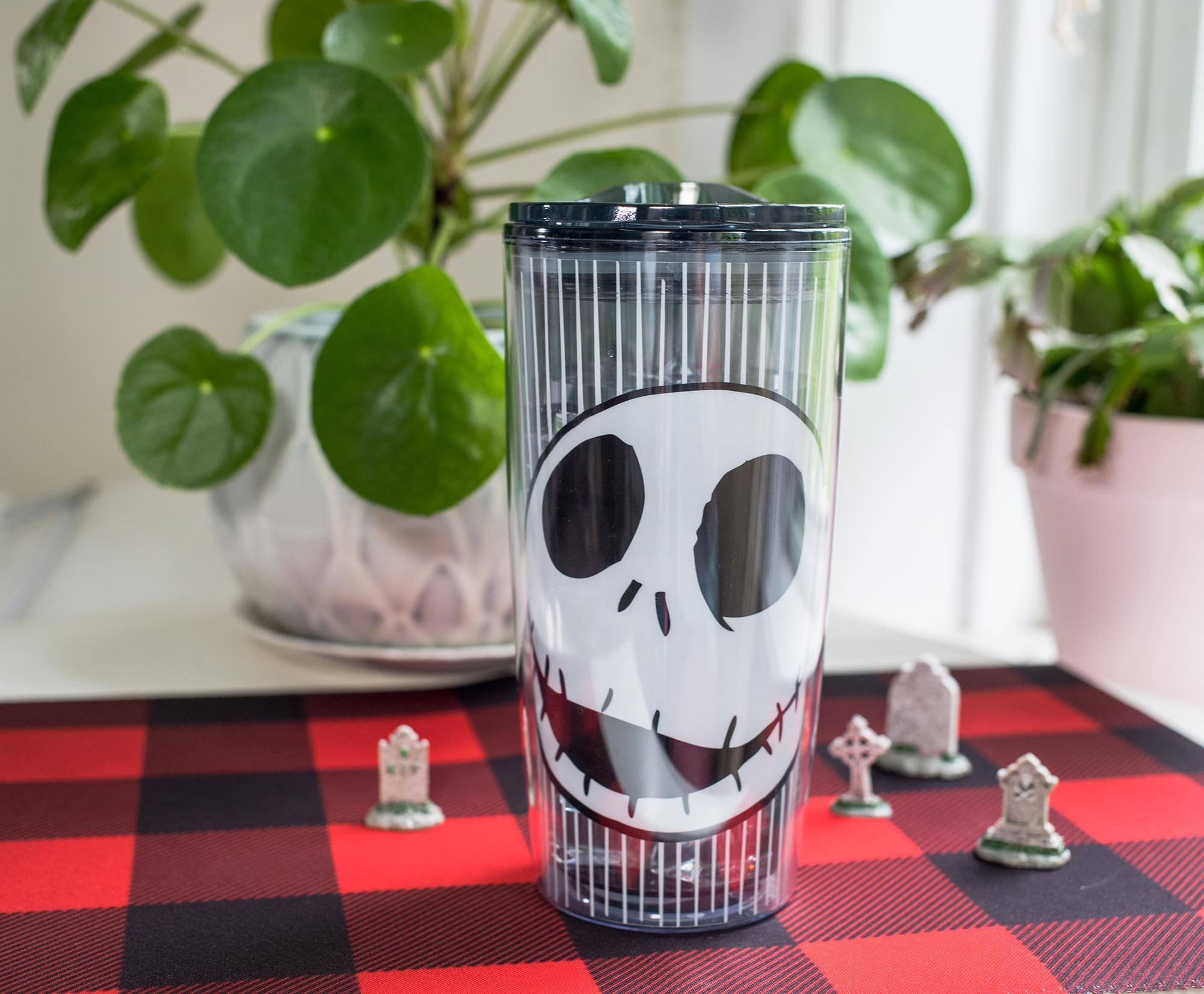 Alt View 4. Disney - Disney Nightmare Before Christmas Jack Skull Plastic Travel Tumbler | 20 Ounces - Black.