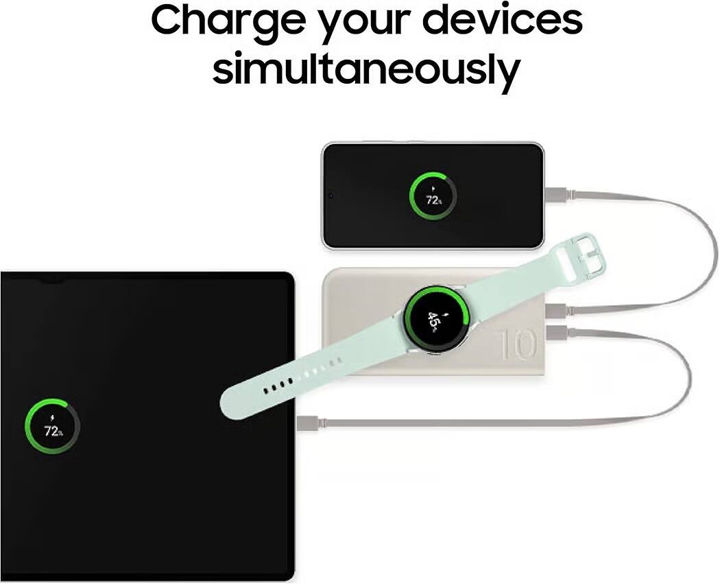 Charge your devices simultaneously

72% 45% 1B 10 5 72%