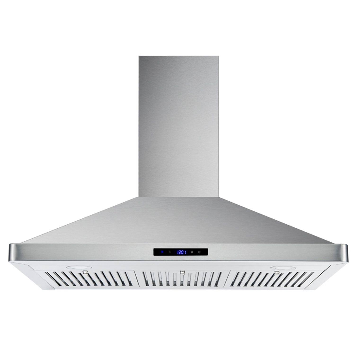 Front. Lycvki - 36 Inch Wall Mount Range Hood 700 CFM Touch Control 3 Speed - Stainless Steel.