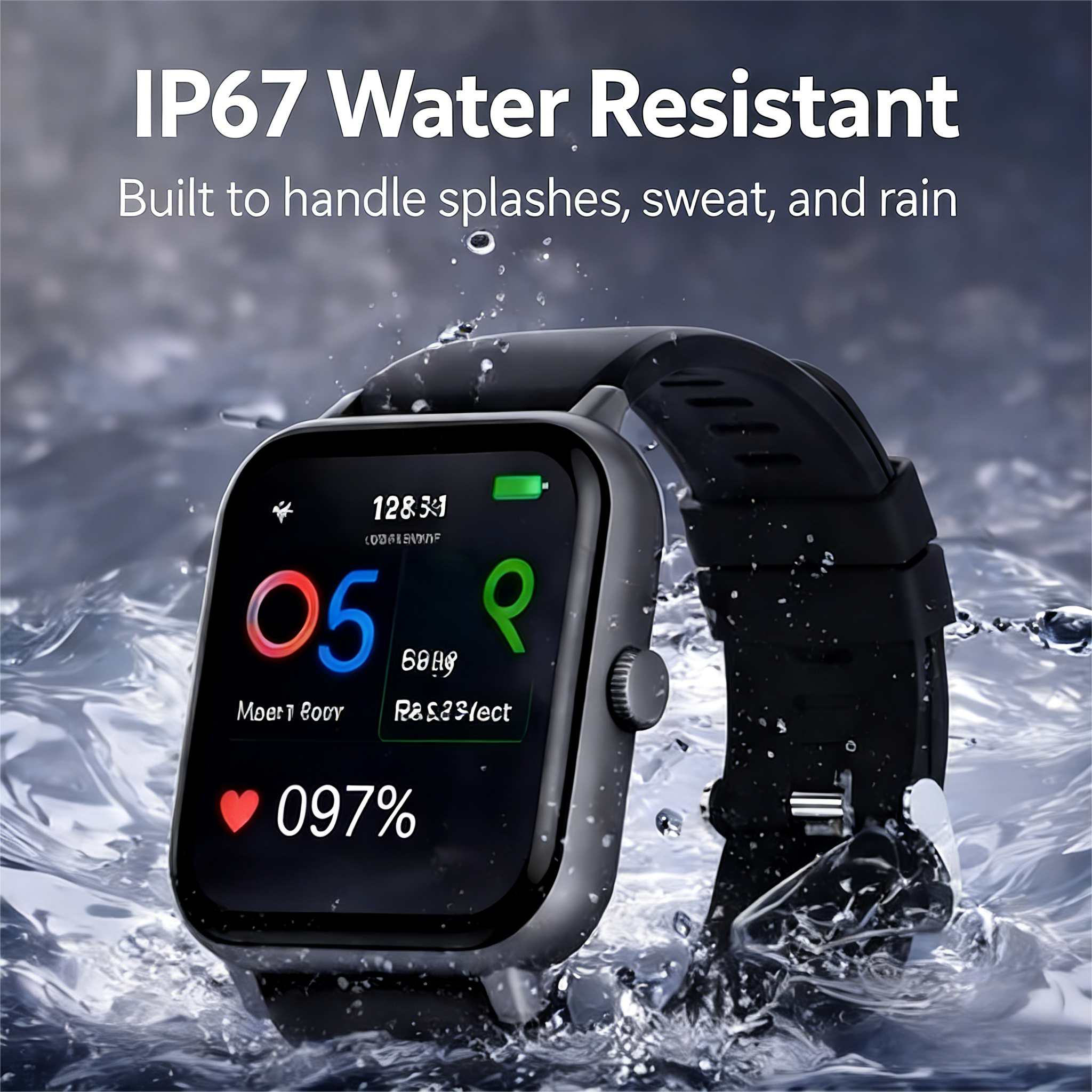 IP67 Water Resistant  
Built to handle splashes, sweat, and rain