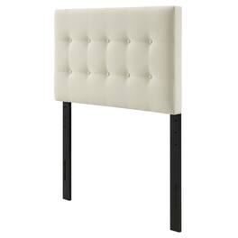 FurniFact - Upholstered Twin Headboard with Soft Fabric and Elegant Design for Bedroom - Beige