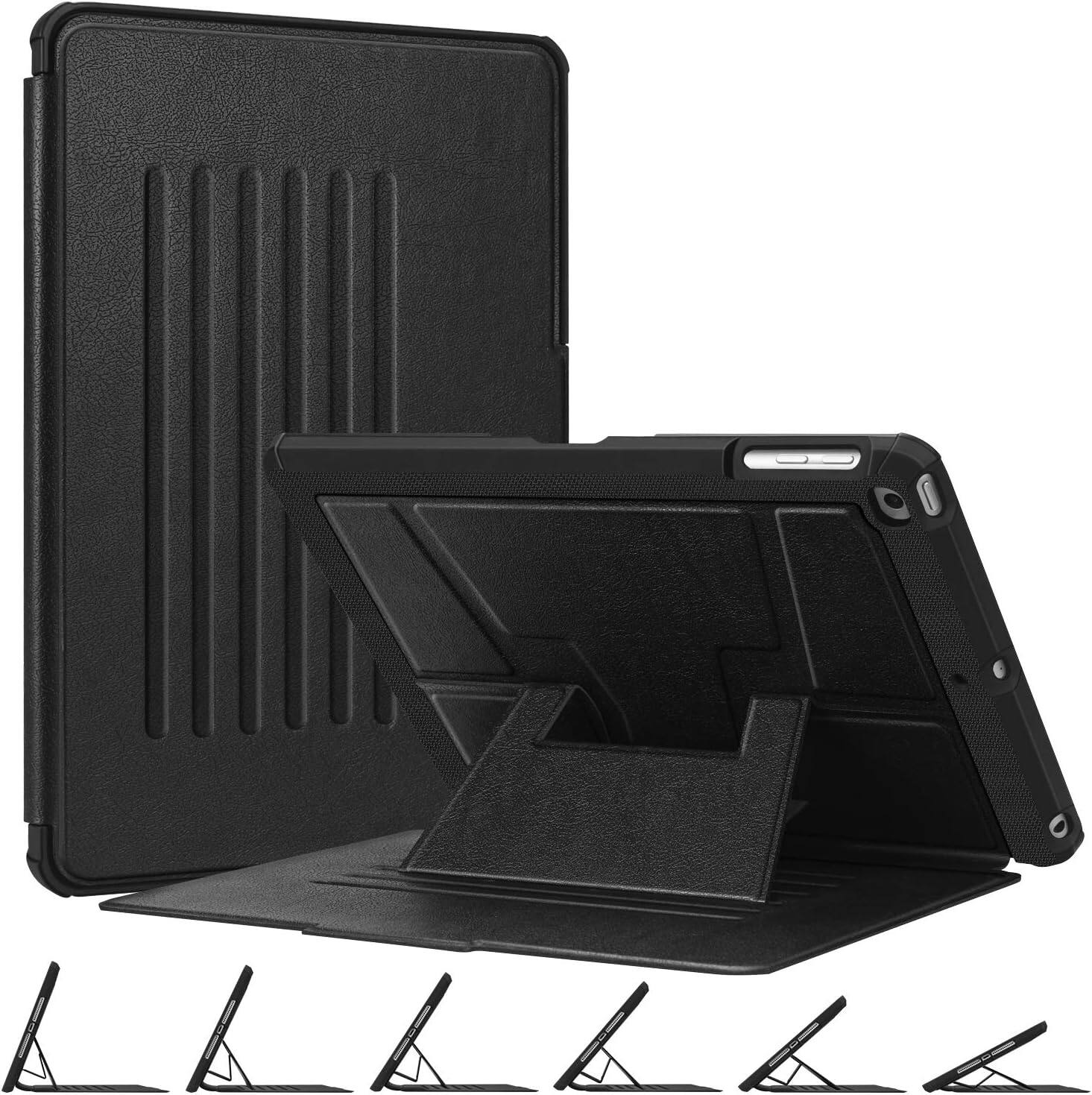 Fintie - Shockproof Case for iPad 6th / 5th Generation 9.7", iPad Air 2 & Air 1 Multiple Viewing Angles Soft TPU Back Cover - Black