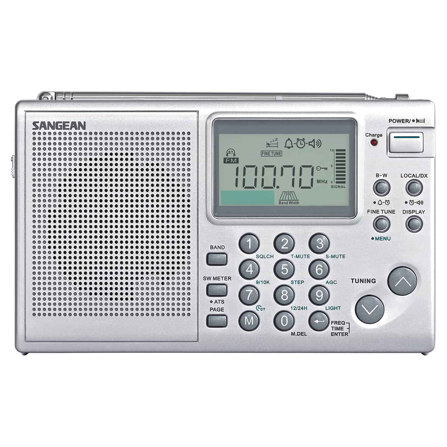 Sangean - ATS-405 Multi-Band FM/MW/SW World Receiver Radio - Silver