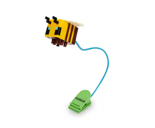 Front. Ukonic - Minecraft Yellow Bee Battery-Powered Reading Light with Clip and Adjustable Arm - Yellow.