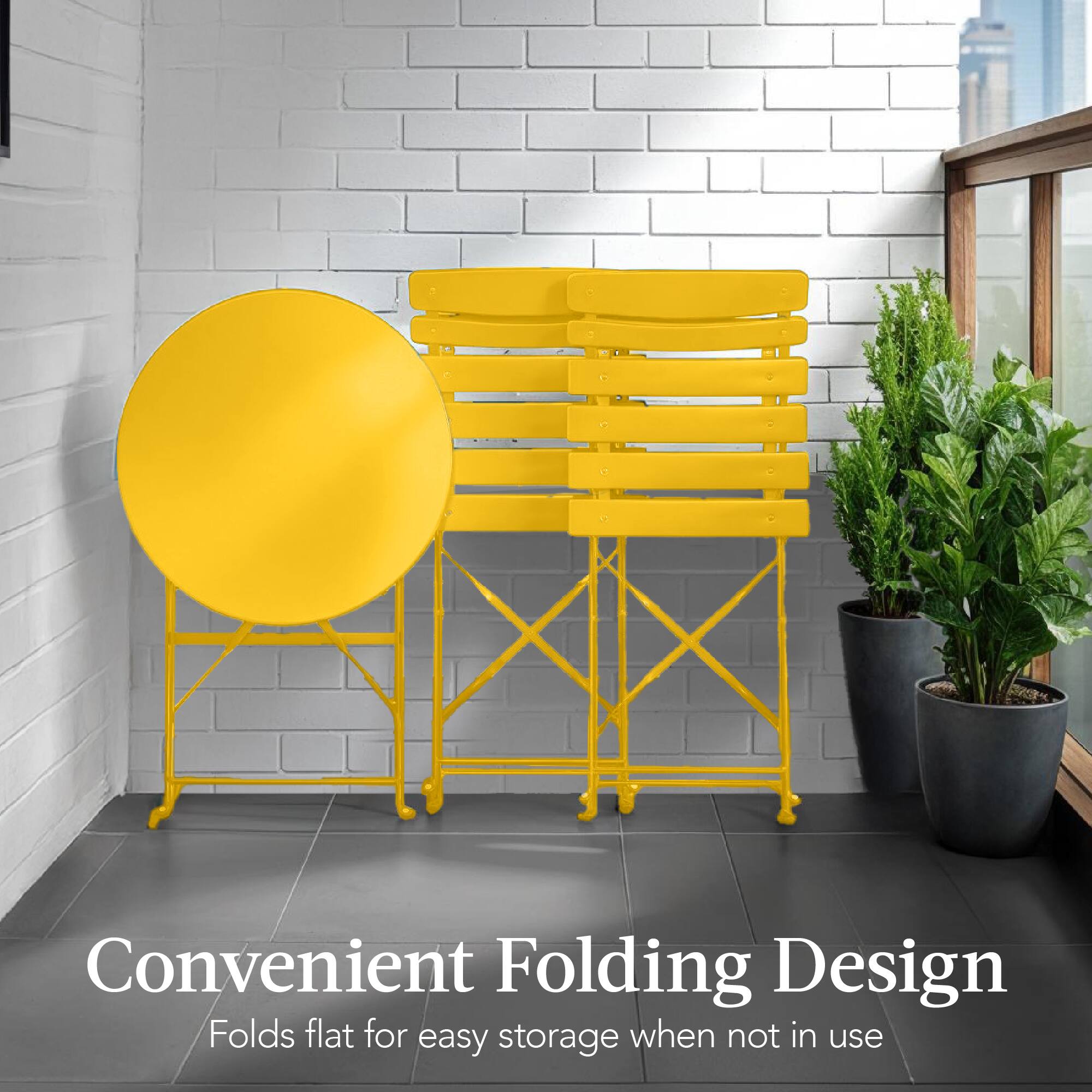 Convenient Folding Design  
Folds flat for easy storage when not in use