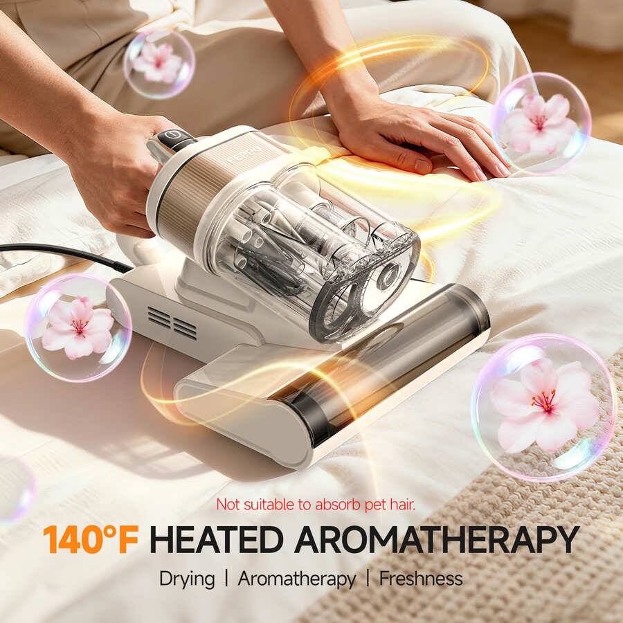 FEPPO  
Not suitable to absorb pet hair.  
140°F HEATED AROMATHERAPY  
Drying | Aromatherapy | Freshness