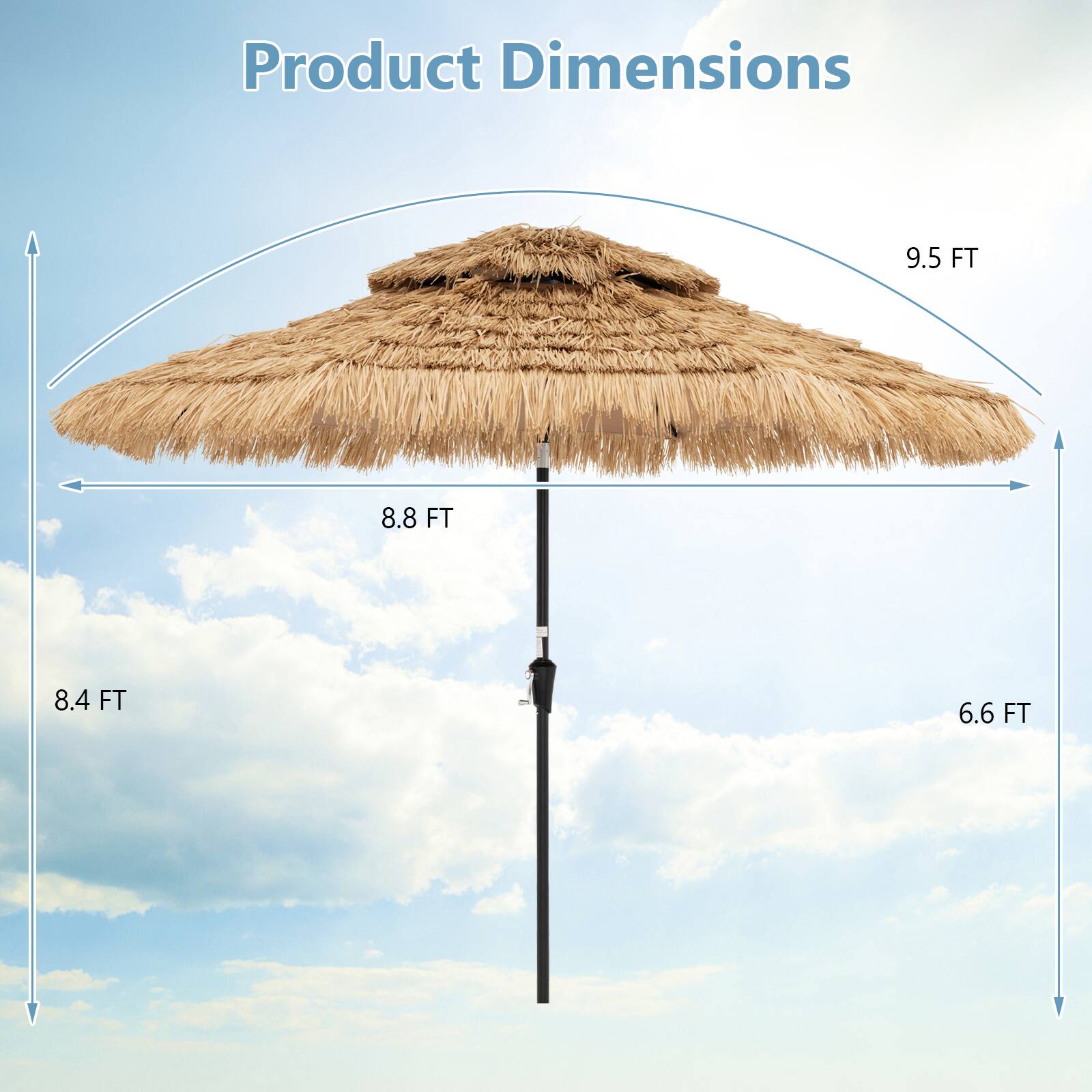 Product Dimensions  
9.5 FT  
8.8 FT  
8.4 FT  
6.6 FT