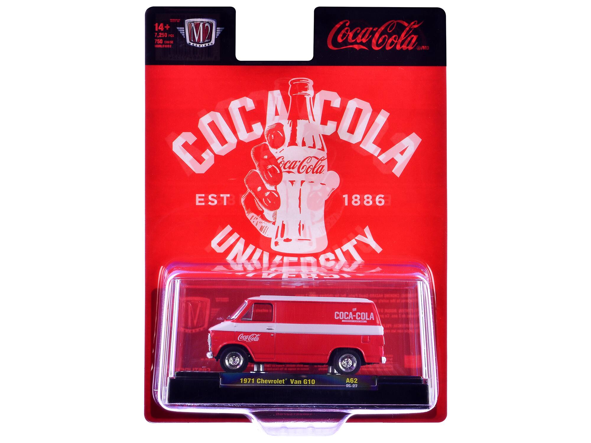 A 14+ 7,250 PES M2 10. Coca-Cola 150 OS - TT GO/MO COCAICOLA Coca-Cola EST 1886 UNIVERSITY ICTEV 1 M COCA-COLA - Coca-Cola - 1971 Chevrolet Van G10 A62 0 227