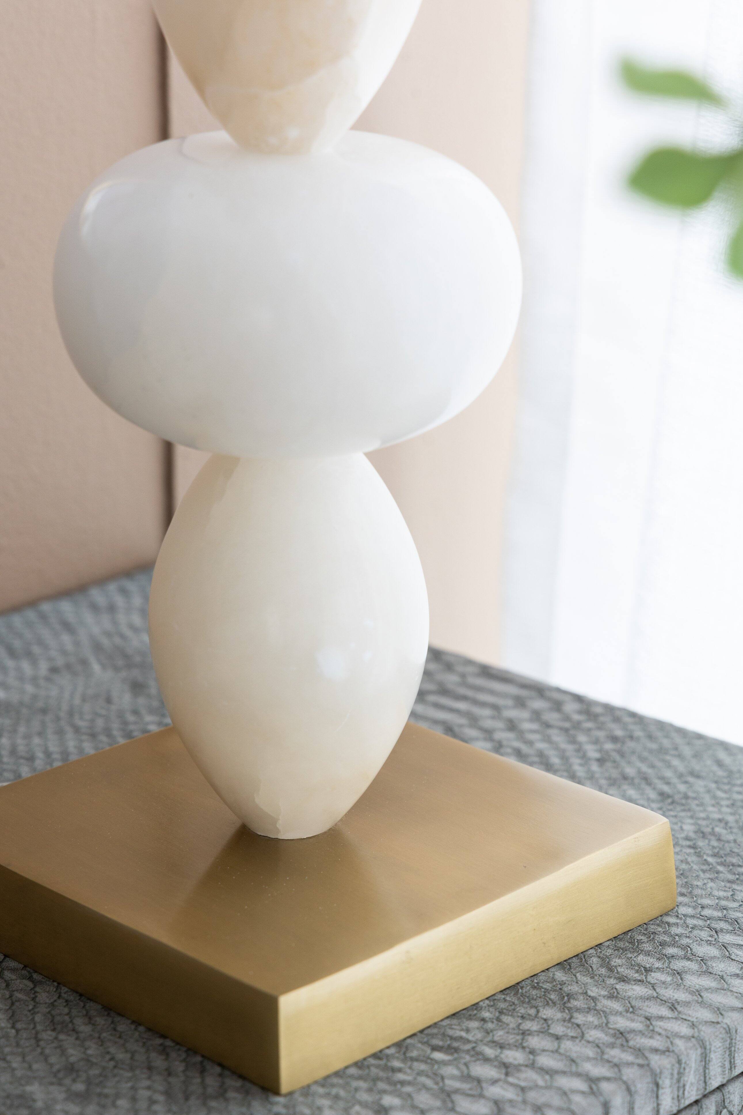 Alt View 5. Dexmalle - Dexmalle-Three Tiered Round Table Lamp with Drum Shade-White and Gold.