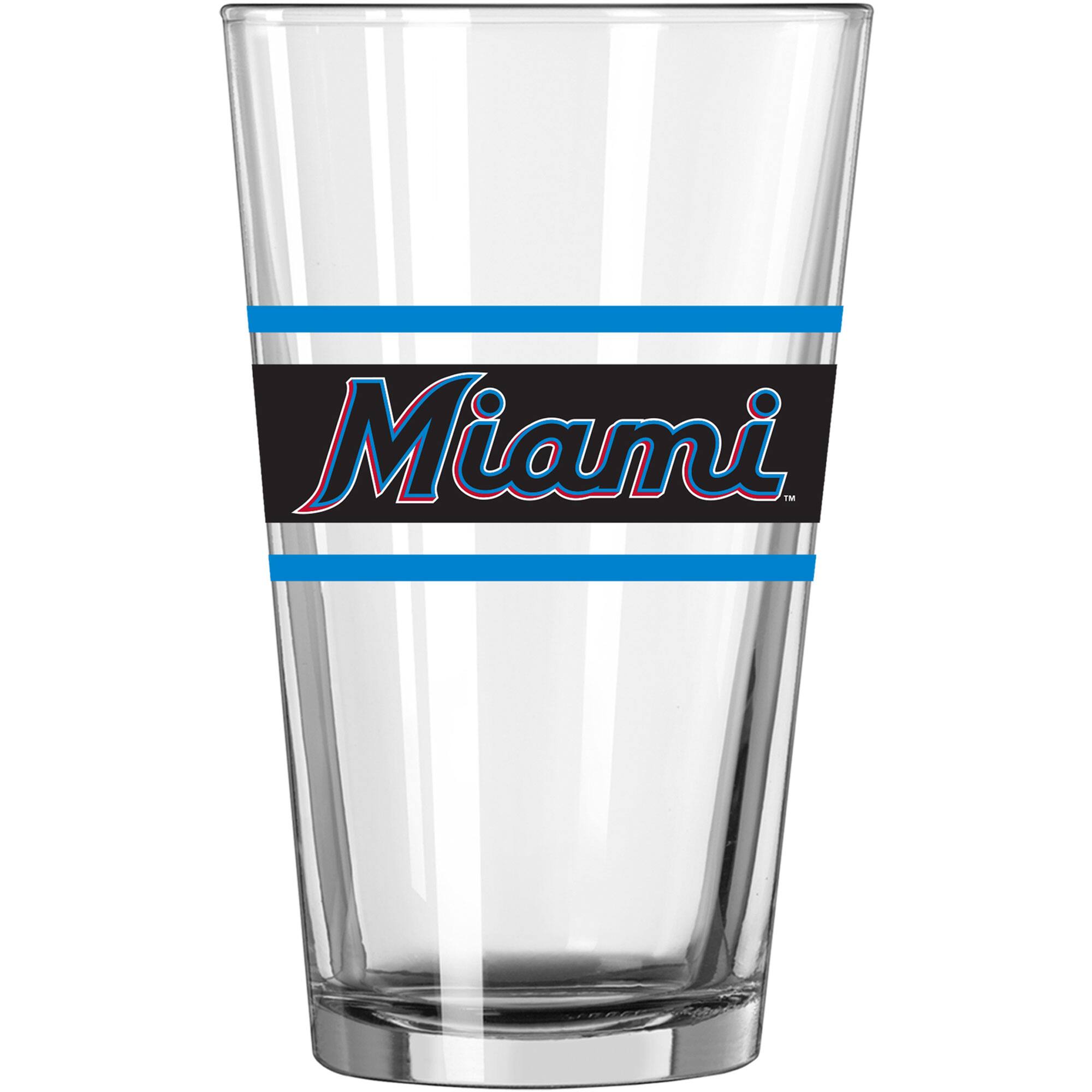 Alt View 1. Logo Brands - Miami Marlins 16oz. Stripe Pint Glass - Multicolor.