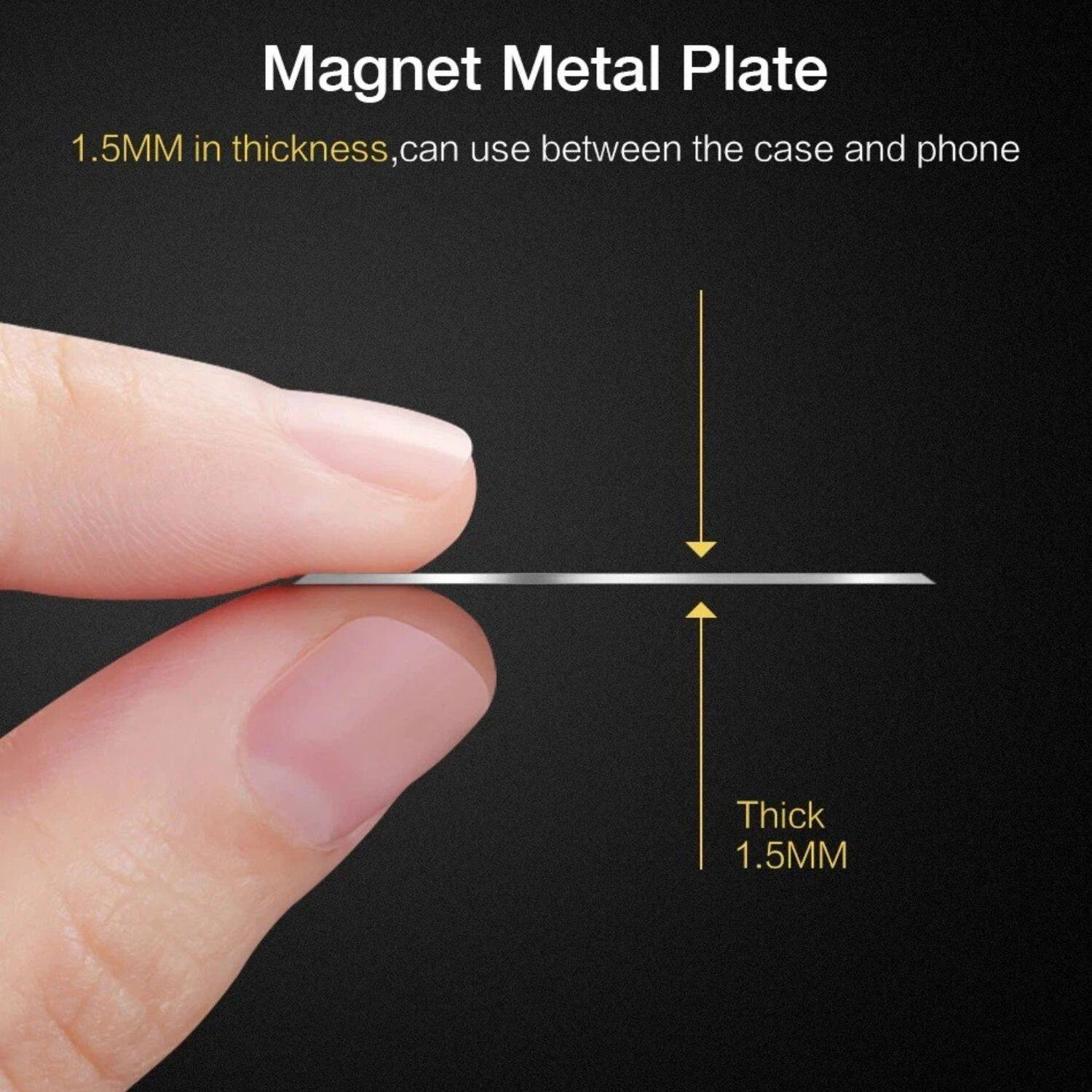 Magnet Metal Plate  
1.5MM in thickness, can use between the case and phone  

Thick 1.5MM