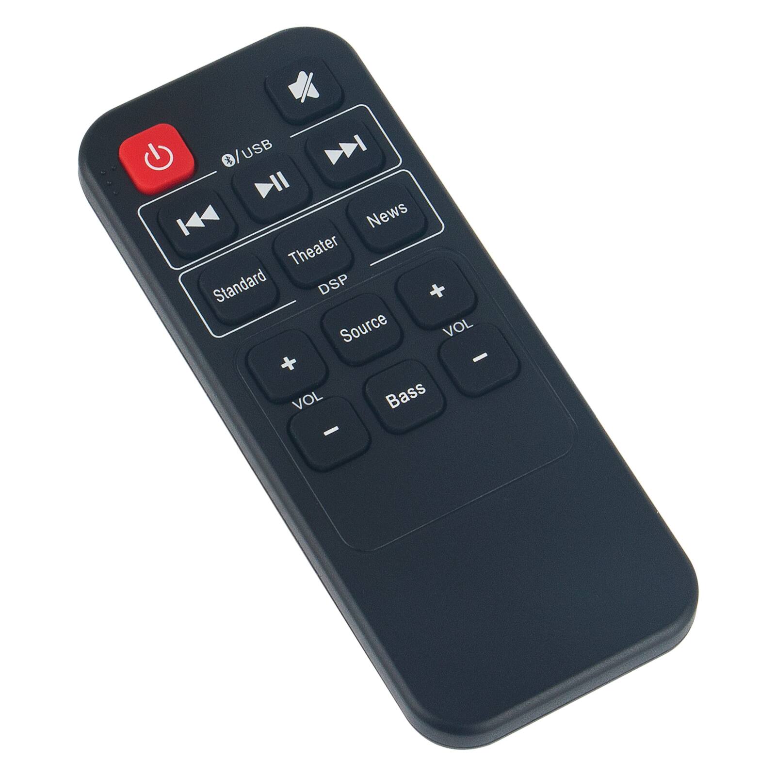 - Power
- USB
- News
- Theater
- Standard
- DSP
- Source
- VOL + VOL -
- Bass + Bass -
- VOL + VOL -