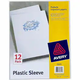 Avery - Avery® Letter File Sleeve - 8 1/2" x 11" - 100 Sheets Capacity - Polypropylene - Clear - 12 / Pack