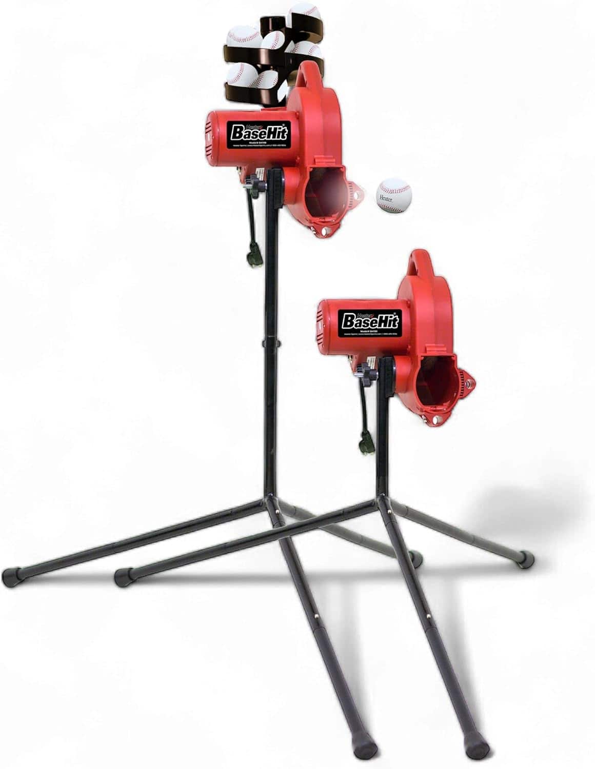 Amber Sporting Goods - Heater Sports Base Hit Adjustable Real Baseball Pitching Machine – 45 MPH Pitching Speed, Includes Automatic Ball Feeder - Multicolor price history on PriceWatchPro